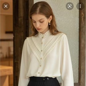 White Chiffon Stripping Blouse